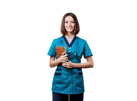 Women’s 5-Pocket V-neck Fashion Scrub Top